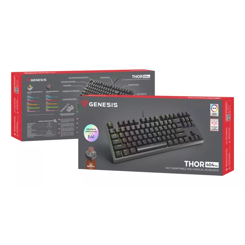 GENESIS Thor 404 TKL toetsenbord gaming USB QWERTY US-Engels zwart