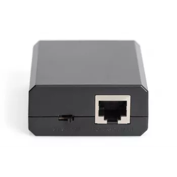 DIGITUS Gigabit PoE+ splitter, 10/100/1000 Mbit/s, 24 W ingang: 802.3at PoE, uitgang: 5V/2A, 9V/2A, 12V/2A, kunststof behuizing, zwart