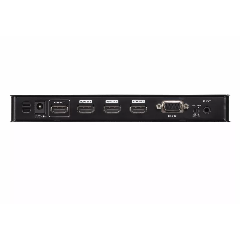ATEN 4-poorts True 4K HDMI-switch, HDMI, Metaal, Zwart, 60 Hz, 3 m, 18 Gbit/s