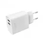 Oplader voor mobiele apparaten FIXED FIXC17N-2U-WH AC snelladen smartphone tablet Wit
