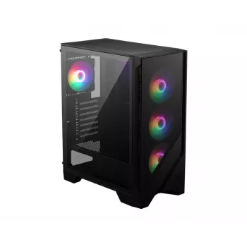 PC-behuizing MSI MAG FORGE 120A AIRFLOW Midi-tower — Zwart, gehard glas, Mesh, 3×120-mm-frontventilatoren, 2×120-mm-topventilatoren, ATX-ondersteuning