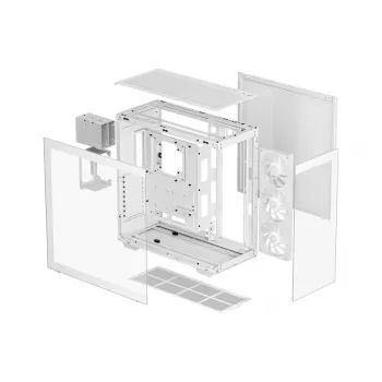PC-behuizing DeepCool CH780 WH Tower Wit — Full tower, E-ATX, gehard glas, aRGB, 48 cm GPU, 13,2 cm CPU-koeler