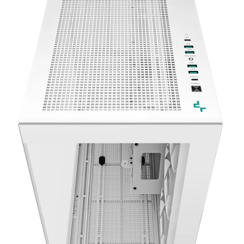 DeepCool CH780 WH Full Tower gamingbehuizing, E-ATX, zijpaneel met venster van gehard glas, zonder voeding, wit