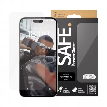 PanzerGlass SAFE. by ® Displayschermfolie iPhone 15 Plus | Ultra-Wide Fit