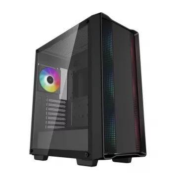 PC-behuizing DeepCool CC560 ARGB V2 midi-tower zwart — ATX/Micro-ATX/Mini-ITX, gehard glas, aRGB, ondersteunt tot 370 mm GPU