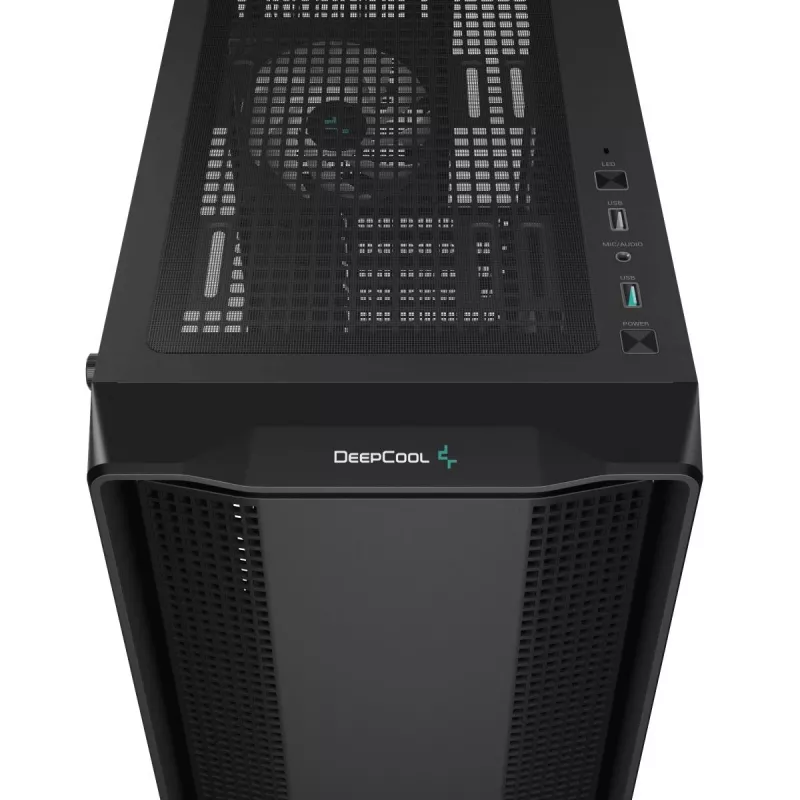 PC-behuizing DeepCool CC560 ARGB V2 midi-tower zwart — ATX/Micro-ATX/Mini-ITX, gehard glas, aRGB, ondersteunt tot 370 mm GPU