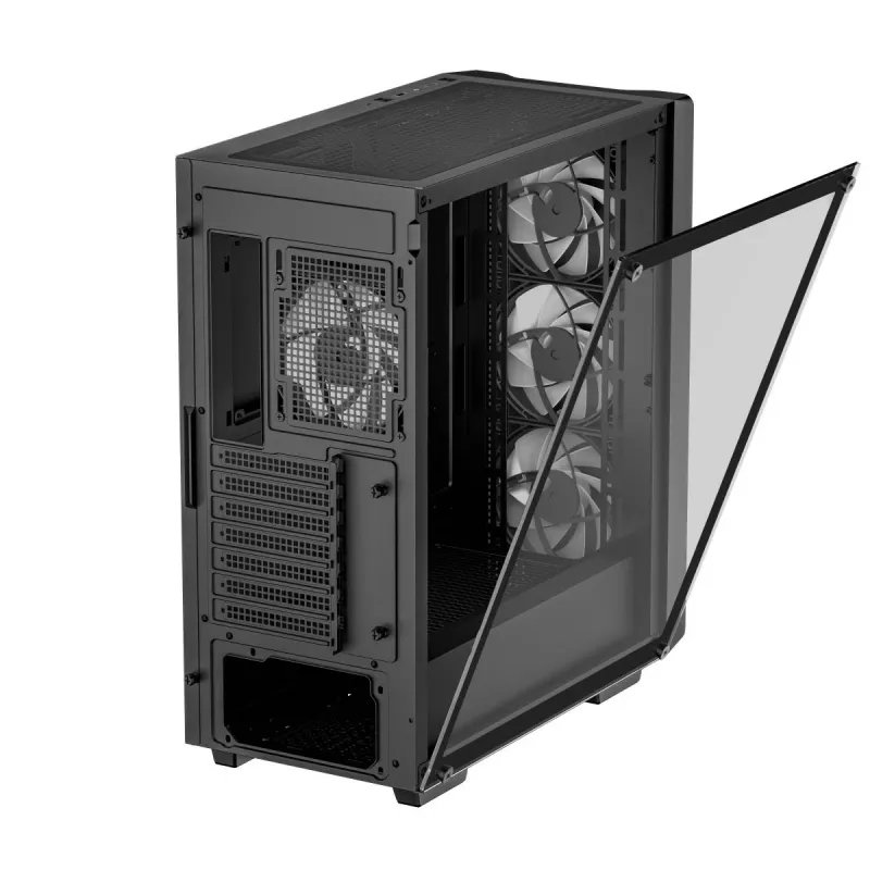 PC-behuizing DeepCool CC560 ARGB V2 midi-tower zwart — ATX/Micro-ATX/Mini-ITX, gehard glas, aRGB, ondersteunt tot 370 mm GPU