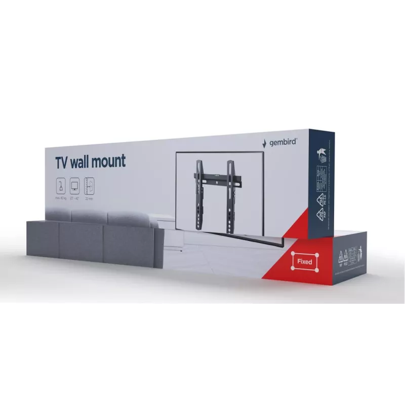 TV-beugel Gembird WM-42F-02 zwart 40 kg draagvermogen 23 tot 42 inch