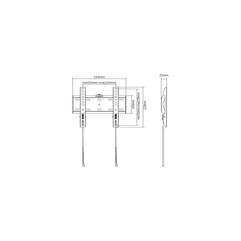 GEMBIRD TV-wandbeugel (vast), 23in-42in