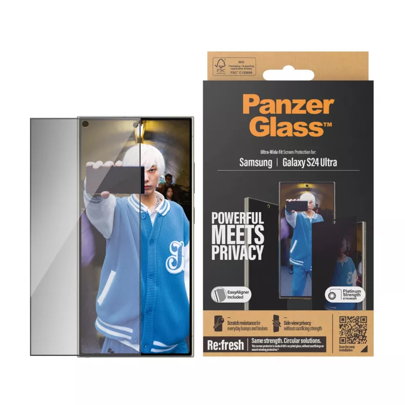 PanzerGlass ® Privacy Screen Protector Samsung Galaxy S24 Ultra | Ultra-Wide Fit met EasyAligner