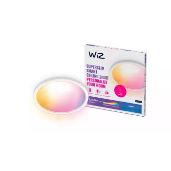 WiZ Superslim Ceiling 32 W, Slimme plafondlamp, Wi-Fi/Bluetooth, Wit, Wi-Fi 4 (802.11n), 802.11b, 802.11g, LED, Kunststof