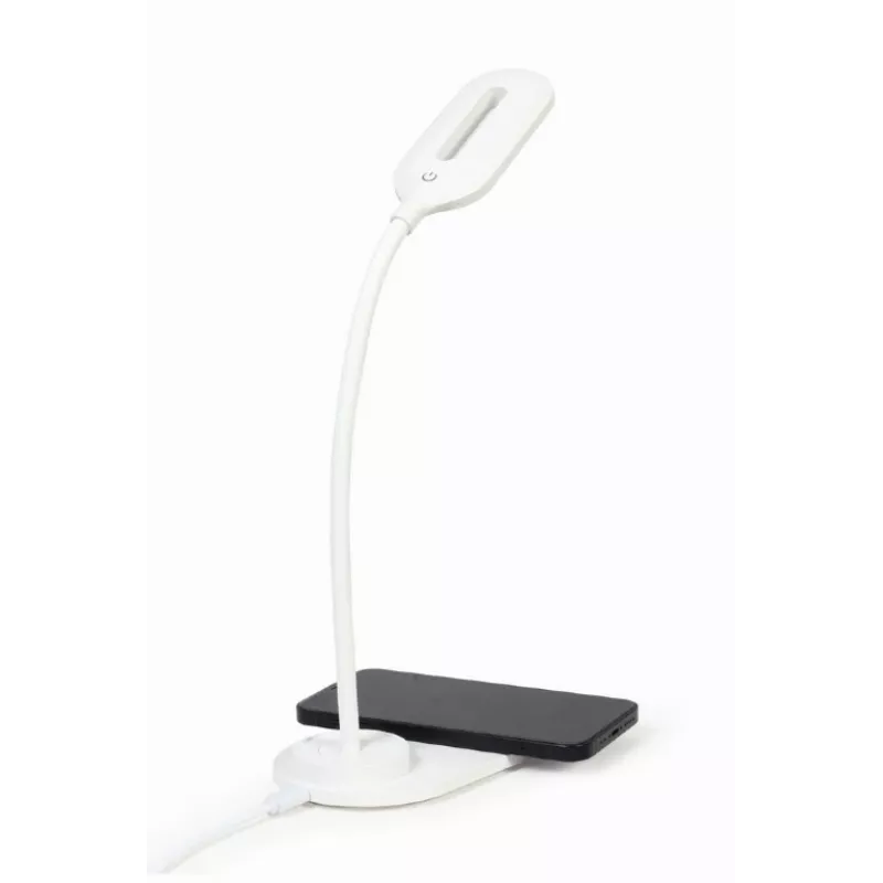 GEMBIRD Bureaulamp met draadloze oplader, Wit
