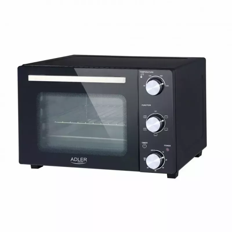 Elektrische tafeloven Adler AD 6024 — compact, 22 l inhoud, 1300 W, zwart