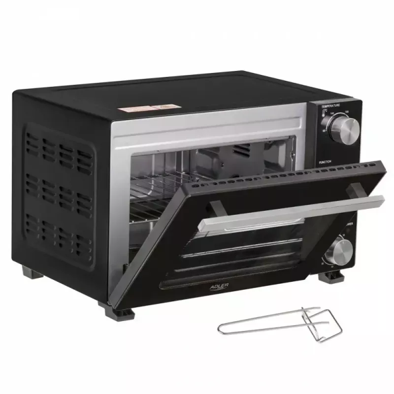 Elektrische tafeloven Adler AD 6024 — compact, 22 l inhoud, 1300 W, zwart