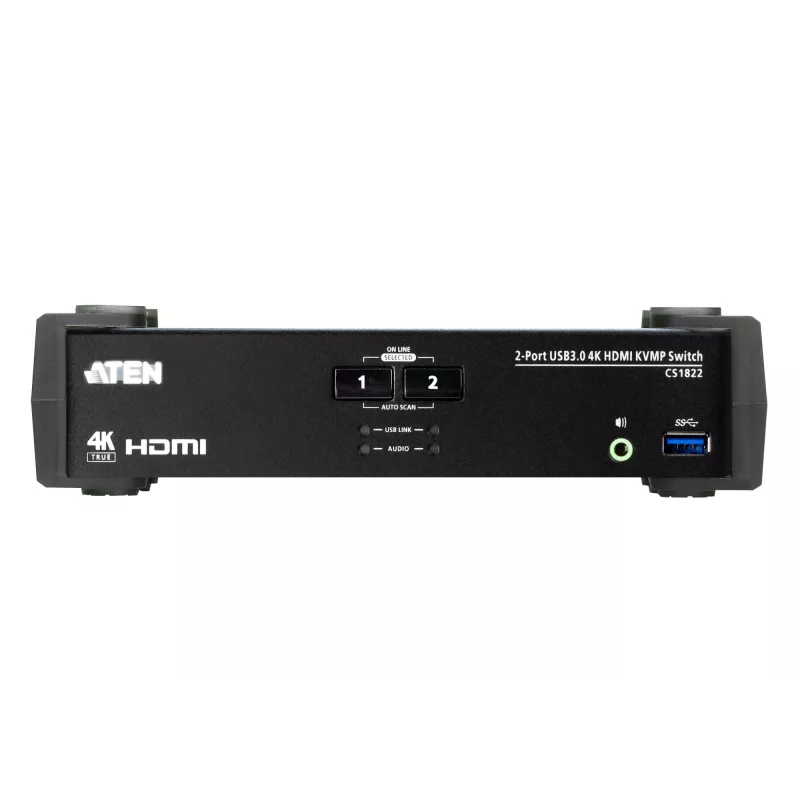ATEN 2-poorts USB 3.0 4K HDMI KVMP™-switch met audio-mixermodus