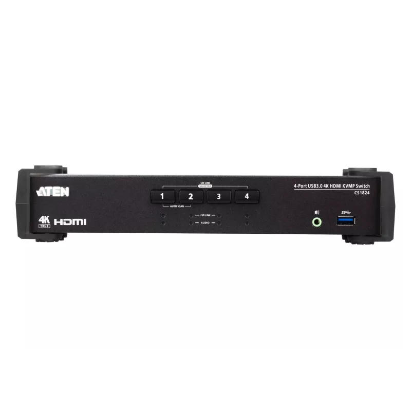 ATEN 4-poorts USB 3.0 4K HDMI KVMP™-switch met audio-mixermodus