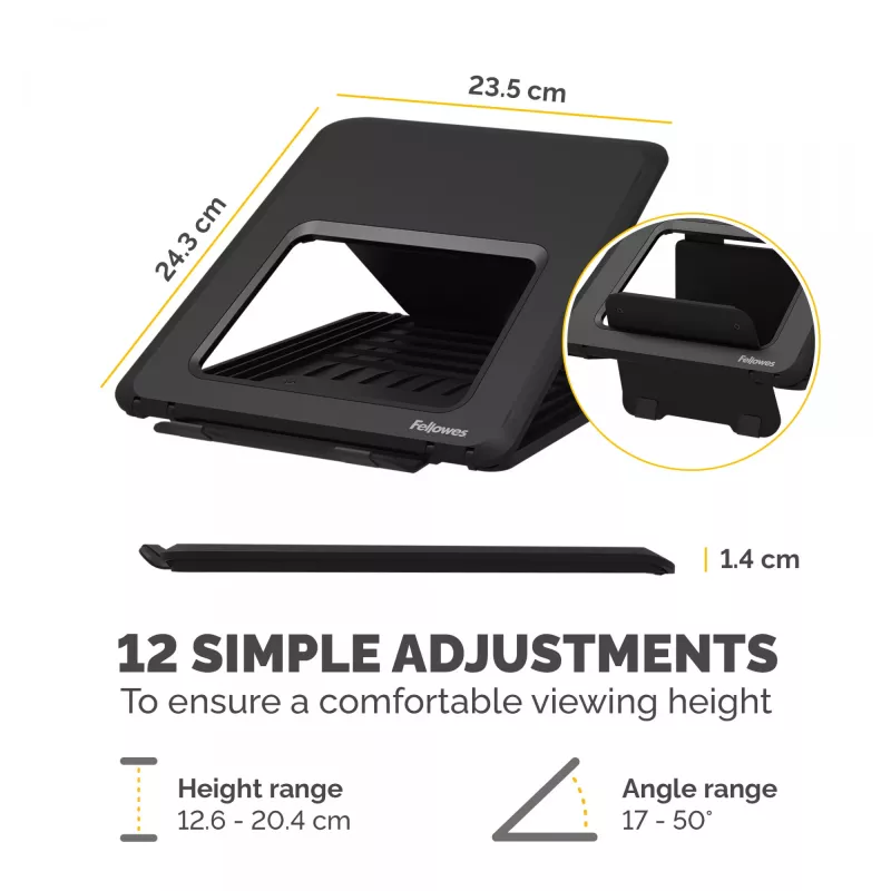 Fellowes laptopstandaard voor het bureau - Breyta verstelbare laptop-riser