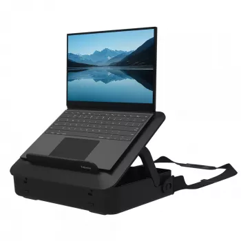 Fellowes laptoptas met geïntegreerde laptopstandaard - Breyta afsluitbare laptoptas voor hybride werken & laptops tot 14 inch/4 kg - zwart