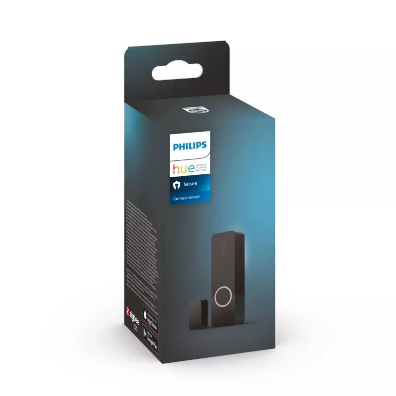 Philips Secure contactsensor, draadloos, ZigBee, zwart, deur/raam, plakband/schroef, III