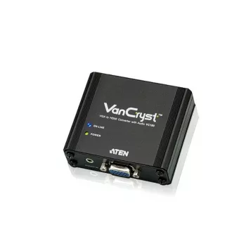 ATEN VGA-naar-HDMI audio/video-converter, zwart, metaal, 1920 x 1080 pixels, 1920 x 1080 pixels, 1080p, 16:9