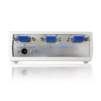 ATEN 2-poorts VGA videoswitch, VGA, metaal, kunststof, zilver, 60 Hz, 10 m, 640 x 480 (VGA), 800 x 600 (SVGA), 1024 x 768 (XGA), 1600 x 1200 (UXGA), 1920 x 1440