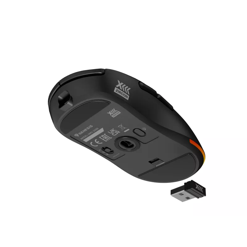GENESIS Zircon XIII Muis Gaming Ambidextrous RF Draadloos + USB Type-C Optisch 26000 DPI