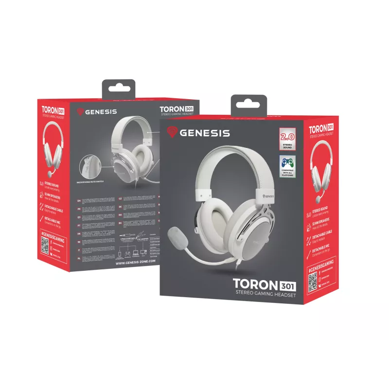 GENESIS Toron 301 Headset bedraad hoofdband Gaming wit