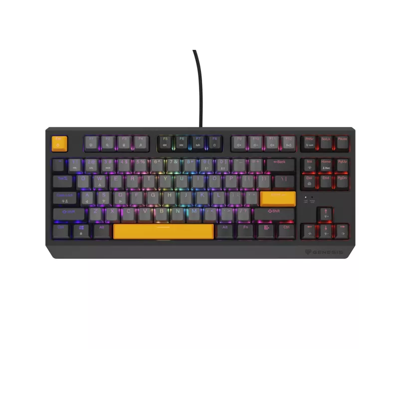 Genesis Thor 230 TKL bedraad mechanisch gamingtoetsenbord, US, Anchor Gray Negative, Outemu Red