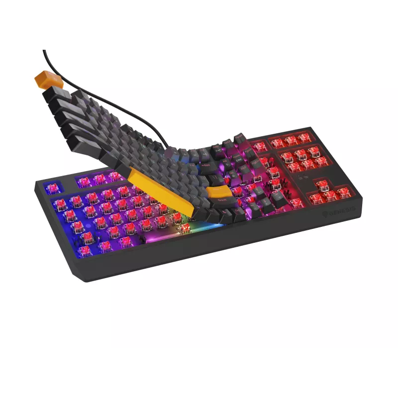 Genesis Thor 230 TKL bedraad mechanisch gamingtoetsenbord, US, Anchor Gray Negative, Outemu Red