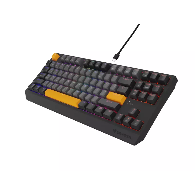 Genesis Thor 230 TKL bedraad mechanisch gamingtoetsenbord, US, Anchor Gray Negative, Outemu Red