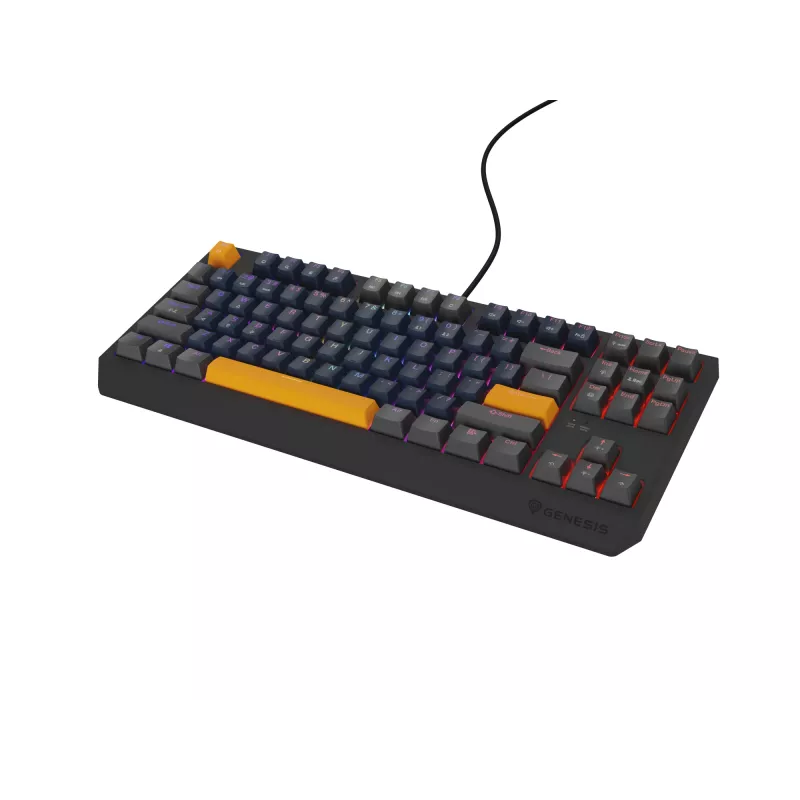 GENESIS THOR 230 TKL Toetsenbord Gaming USB + RF Wireless + Bluetooth QWERTY zwart, blauw, grijs, oranje