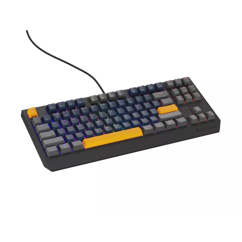 GENESIS THOR 230 TKL Toetsenbord Gaming USB + RF Wireless + Bluetooth QWERTY zwart, blauw, grijs, oranje