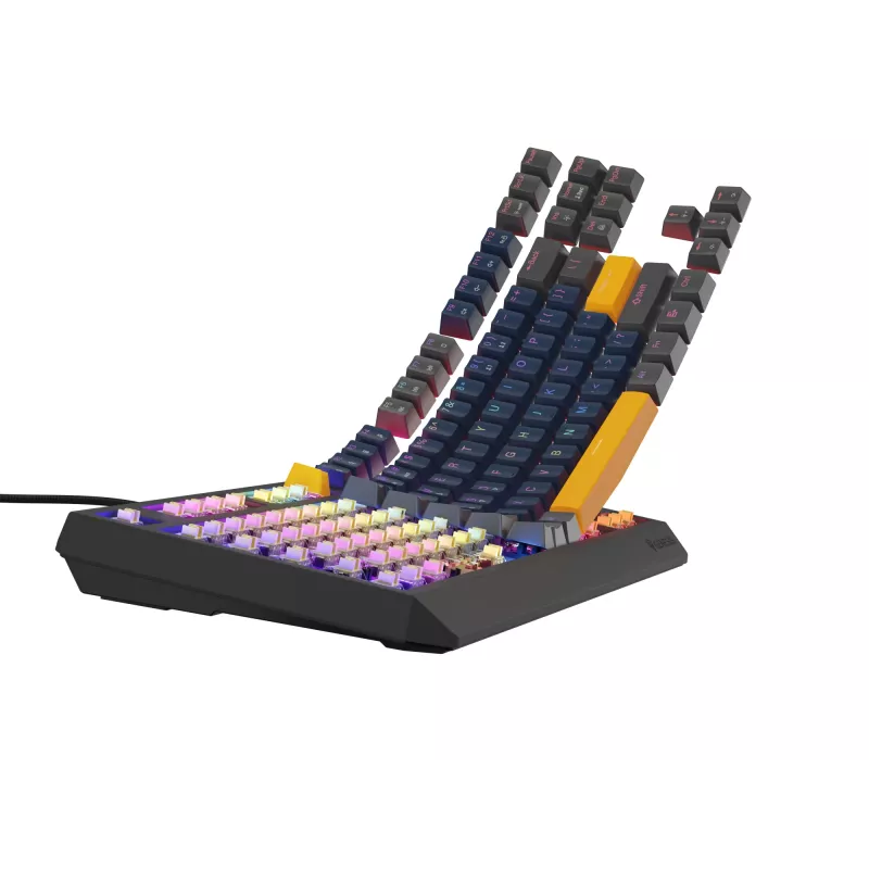 GENESIS THOR 230 TKL Toetsenbord Gaming USB + RF Wireless + Bluetooth QWERTY zwart, blauw, grijs, oranje