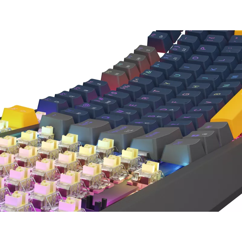 GENESIS THOR 230 TKL Toetsenbord Gaming USB + RF Wireless + Bluetooth QWERTY zwart, blauw, grijs, oranje