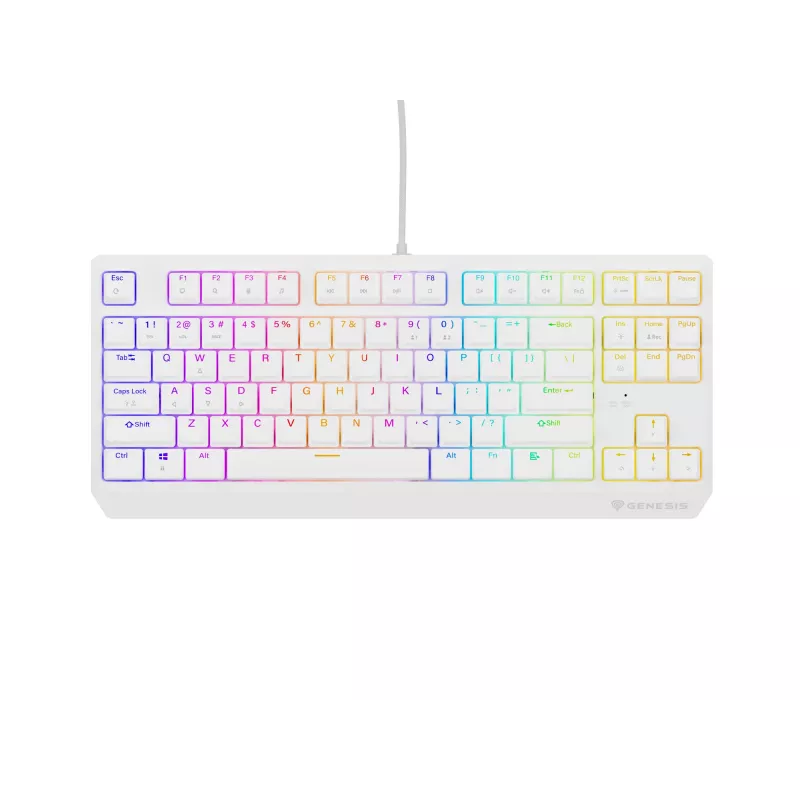 Genesis Thor 230 TKL bedraad mechanisch gamingtoetsenbord, US, wit, Outemu Brown