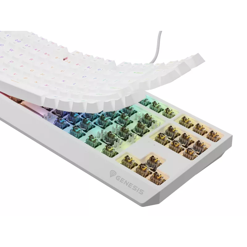 Genesis Thor 230 TKL bedraad mechanisch gamingtoetsenbord, US, wit, Outemu Brown