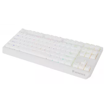 Tenkeyless gaming-toetsenbord GENESIS Thor 230 TKL — USB, RF draadloos, Bluetooth, QWERTY, wit