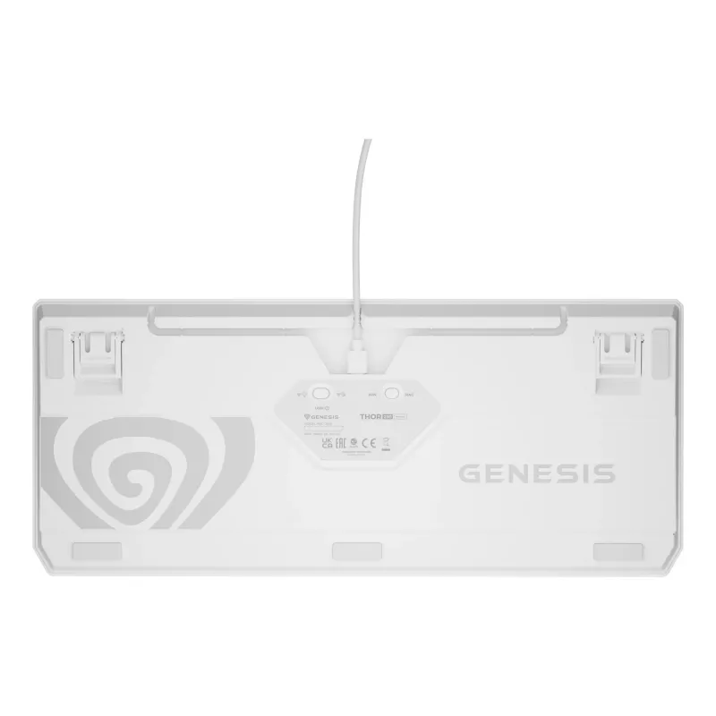 Tenkeyless gaming-toetsenbord GENESIS Thor 230 TKL — USB, RF draadloos, Bluetooth, QWERTY, wit
