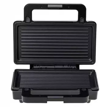 Sandwichmaker Adler AD 3073 — 2 sandwiches, 1400 W, zilver/zwart, uitneembare platen, verticale opberging