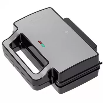 Sandwichmaker Adler AD 3073 — 2 sandwiches, 1400 W, zilver/zwart, uitneembare platen, verticale opberging