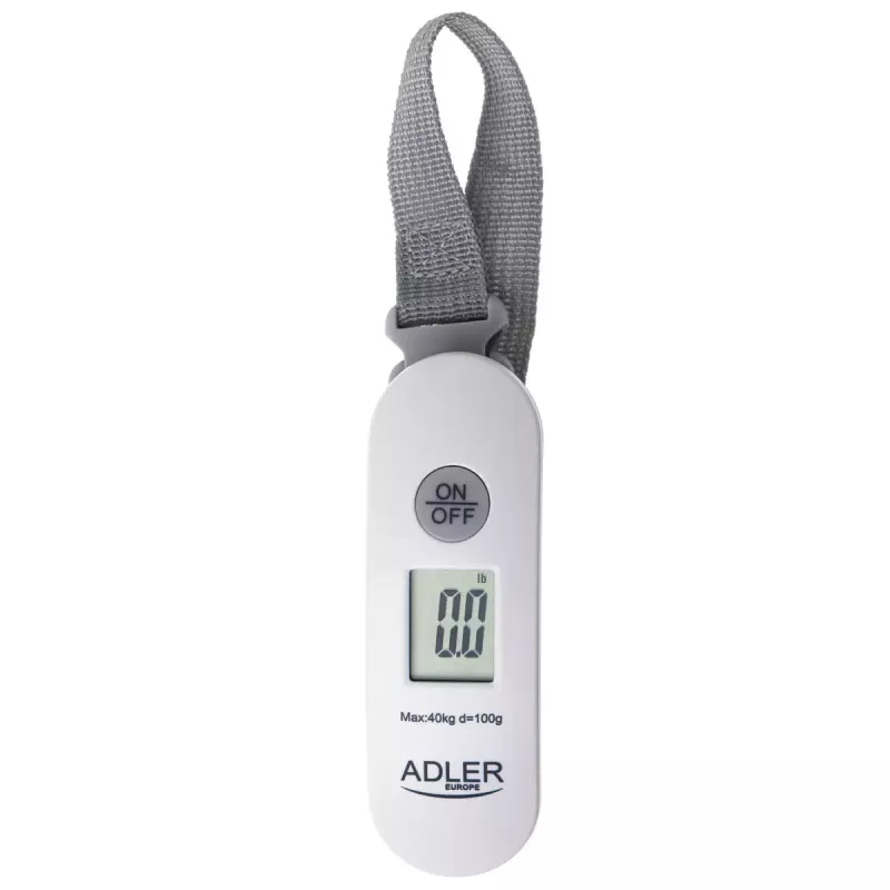 Bagageweegschaal Adler AD 8189 – max. 40 kg, nauwkeurigheid 100 g, wit