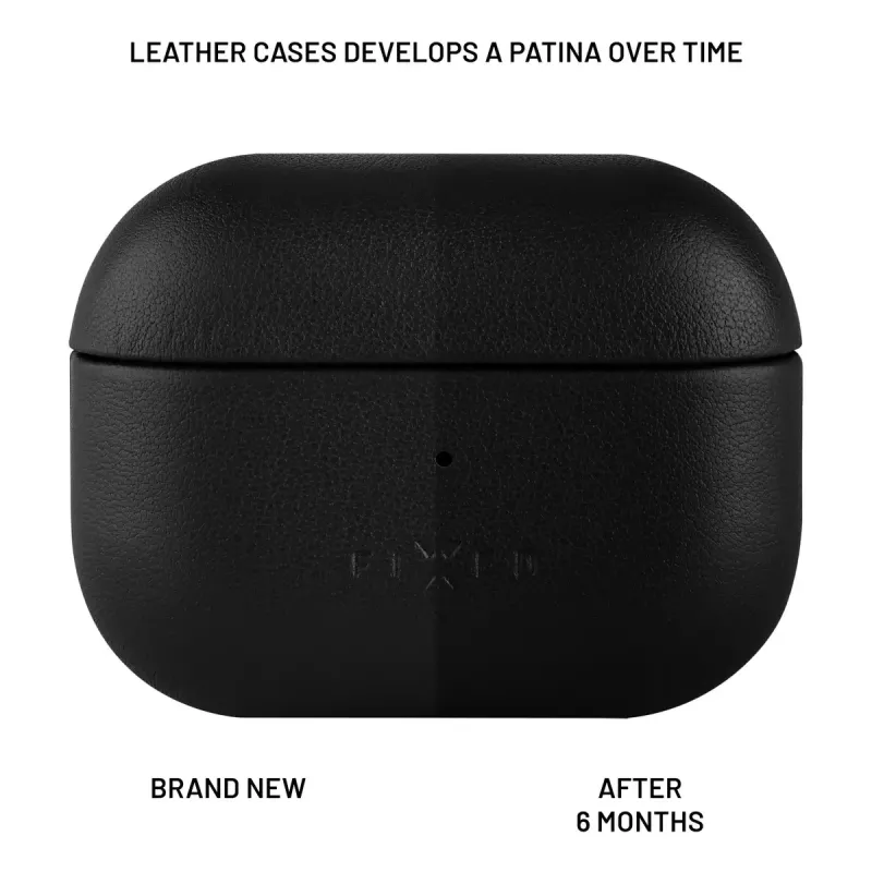 Leren beschermhoes FIXED FIXLPM-999-BK voor oordopjes met MagSafe-ondersteuning, zwart