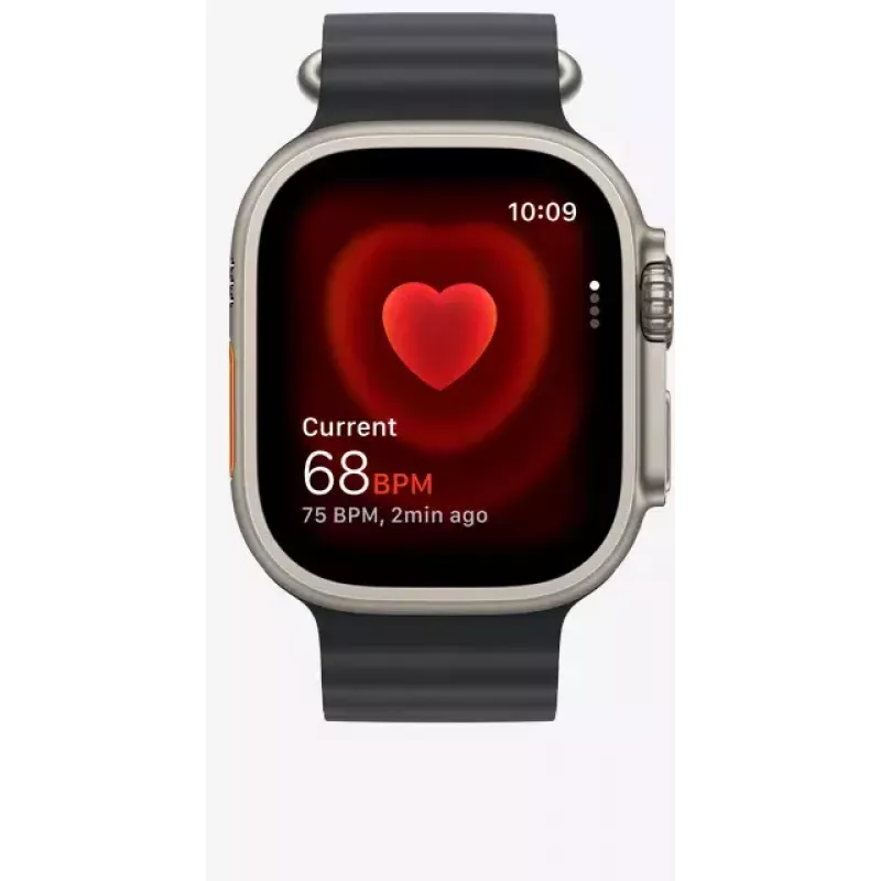 Smartwatch Apple Watch Ultra 2 GPS + Cellular 49 mm titanium behuizing naturel met Tan Alpine Loop, medium