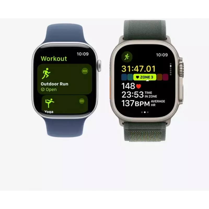 Smartwatch Apple Watch Ultra 2 GPS + Cellular 49 mm titanium behuizing naturel met Tan Alpine Loop, medium
