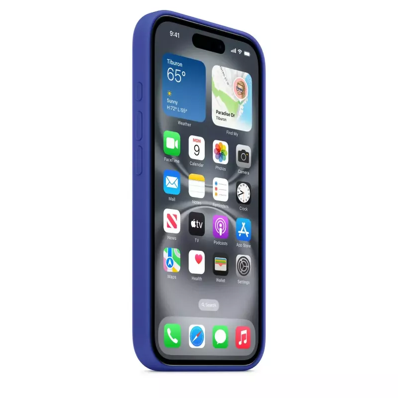 Apple siliconen Case met MagSafe iPhone 16 ultramarijn