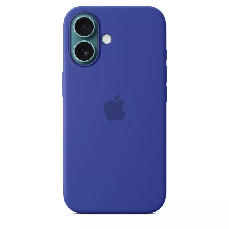 Apple siliconen Case met MagSafe iPhone 16 ultramarijn