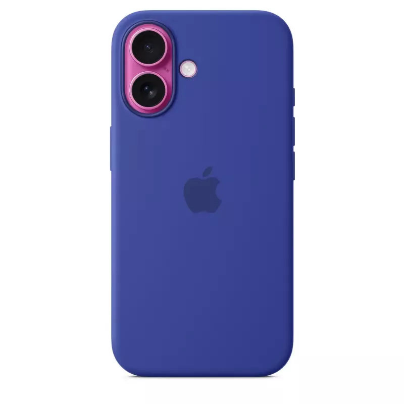 Apple siliconen Case met MagSafe iPhone 16 ultramarijn