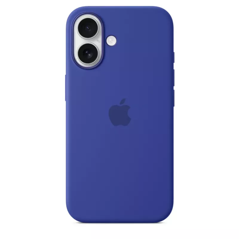 Apple siliconen Case met MagSafe iPhone 16 ultramarijn