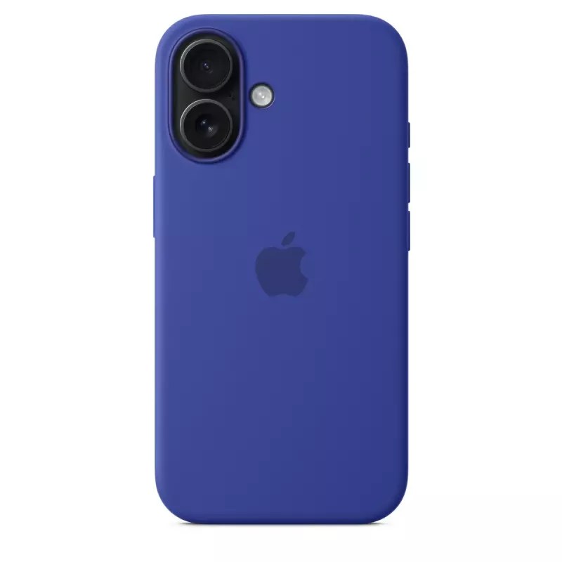 Apple siliconen Case met MagSafe iPhone 16 ultramarijn