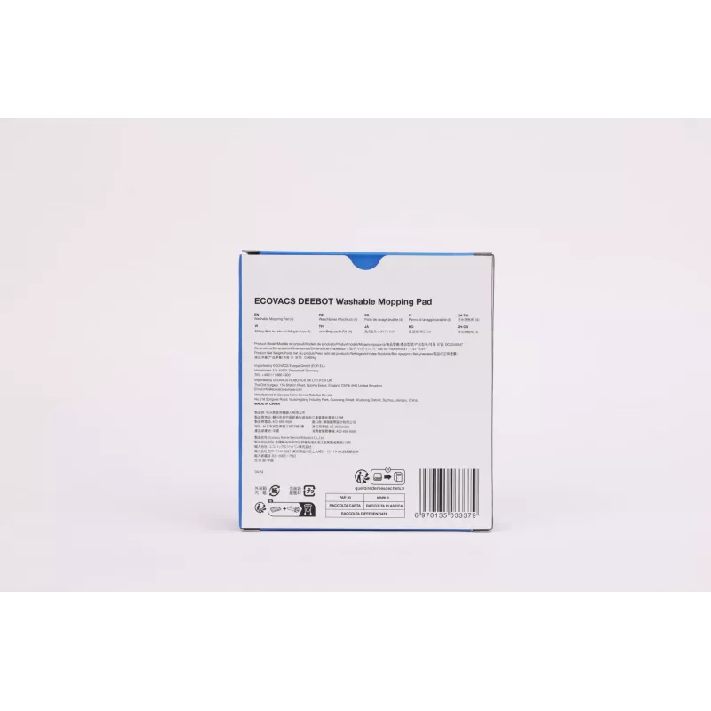 Wismopset voor Ecovacs robotstofzuiger DCC040047, wasbaar grijs, 4 stuks